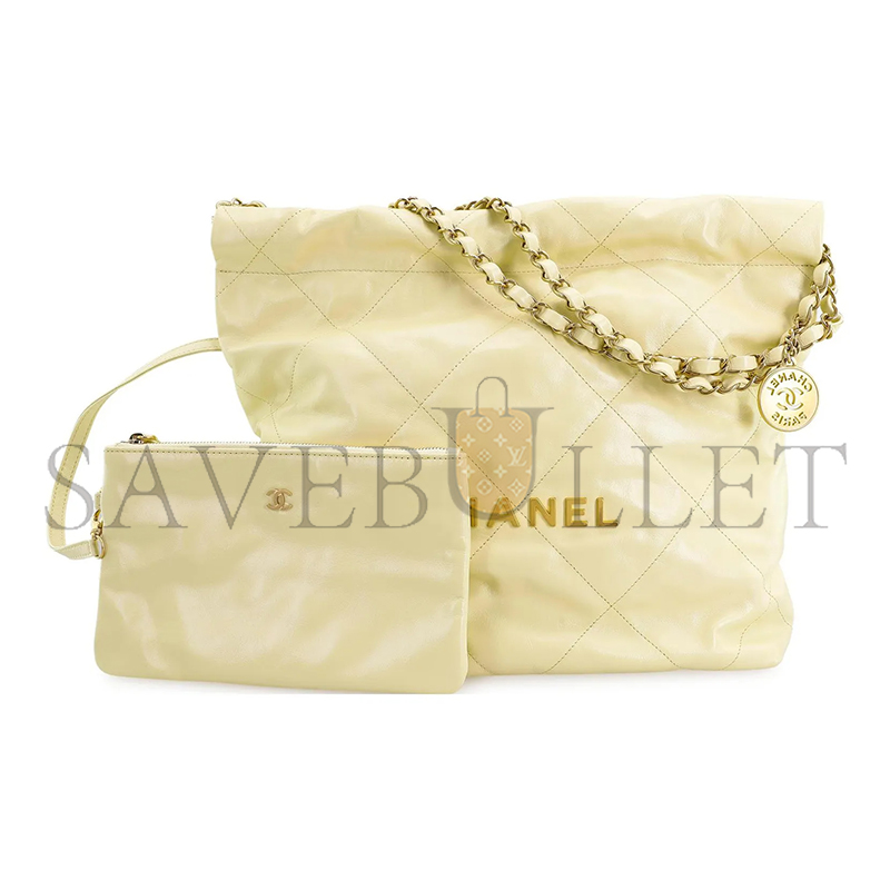 Ch*el master 22 bag yellow calfskin gold hardware as3260 (39*35*7cm)